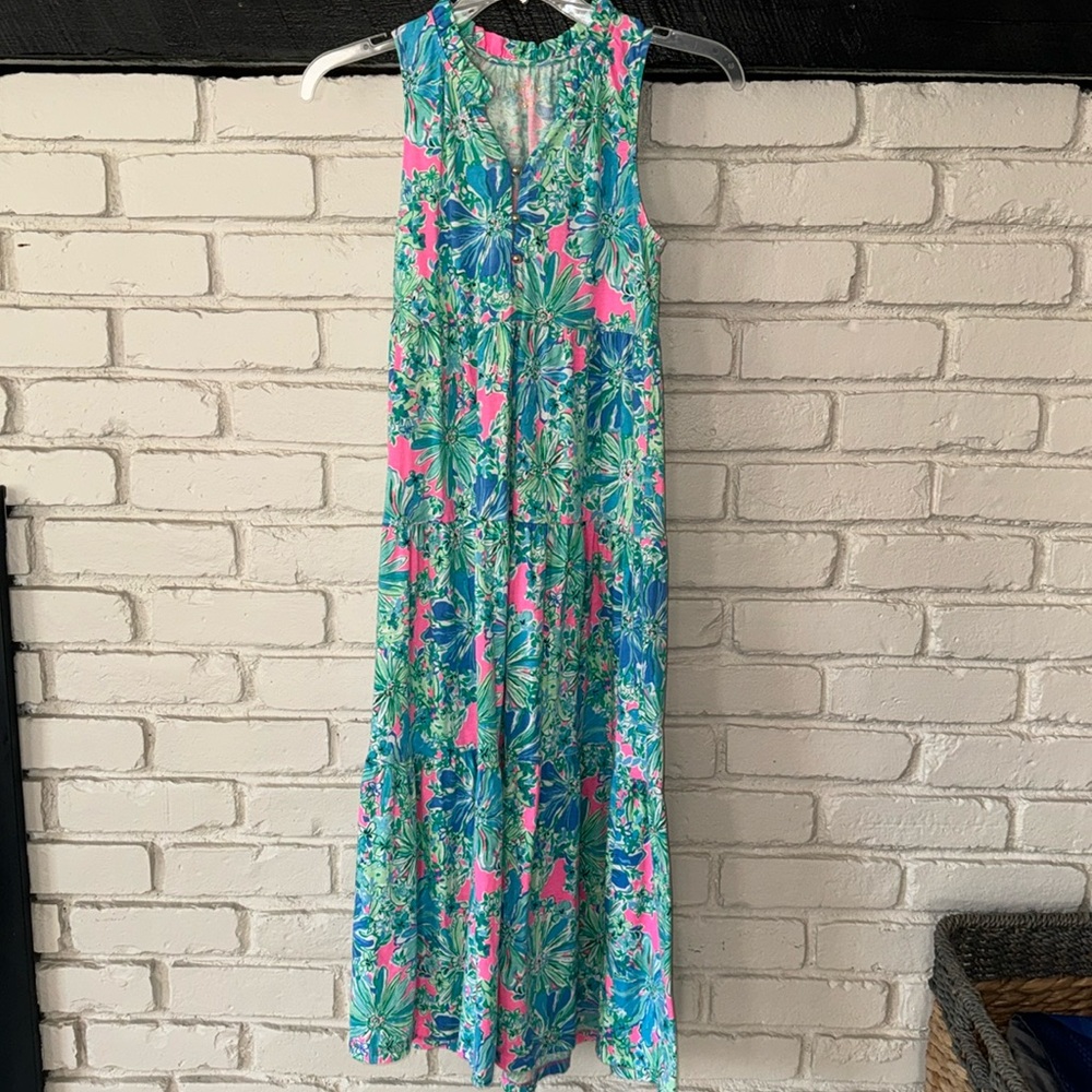 Lilly Pulitzer girls Mini Malone maxi dress size L(10-12) worn once.